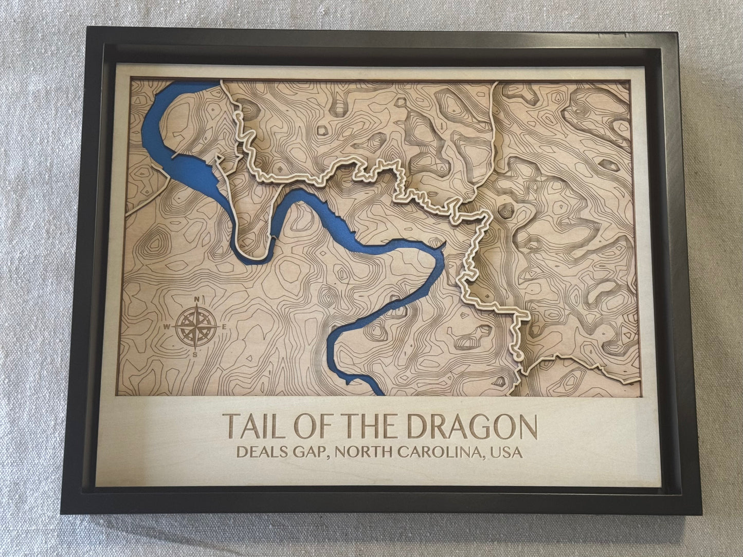 Tail Of The Dragon Topographic Framed Map Art