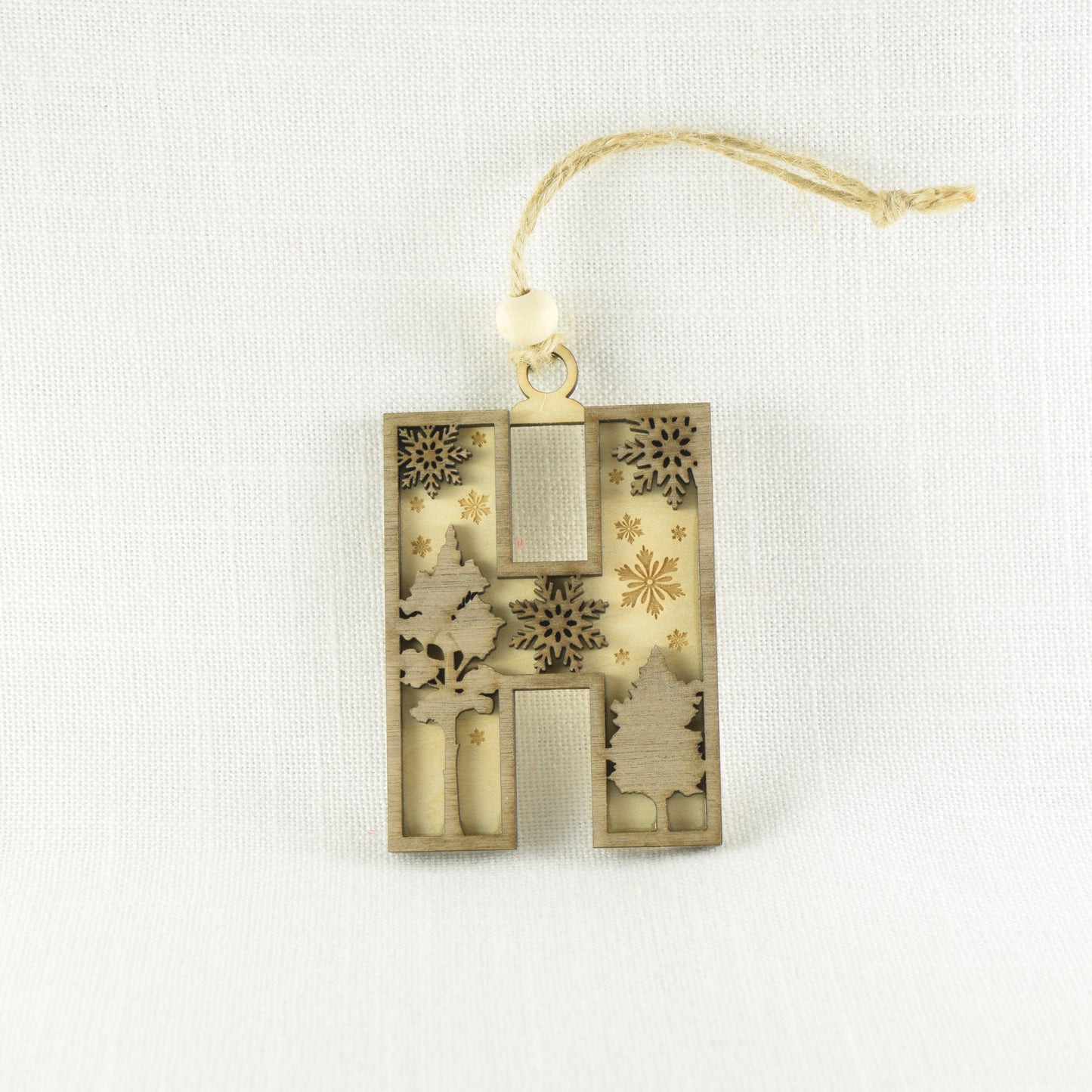 Winter Woodland Letter Ornament