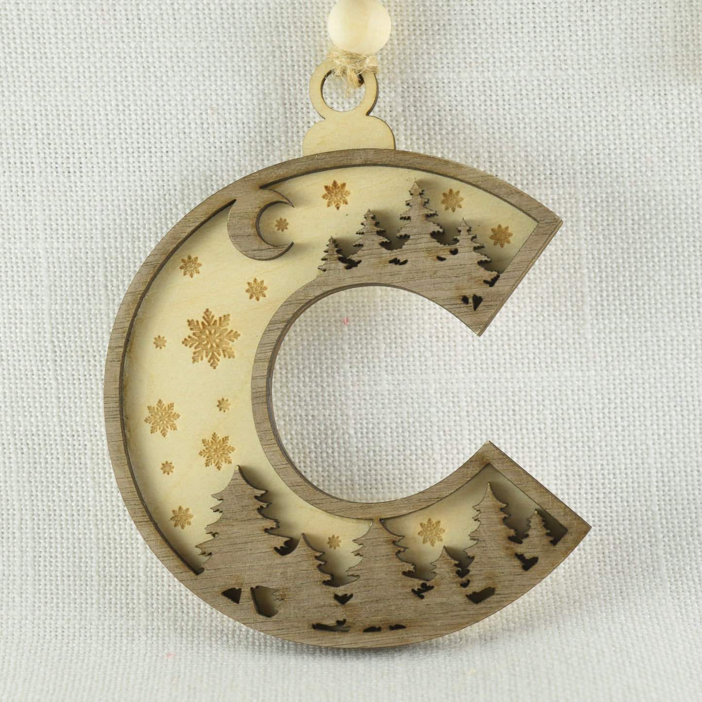 Winter Woodland Letter Ornament