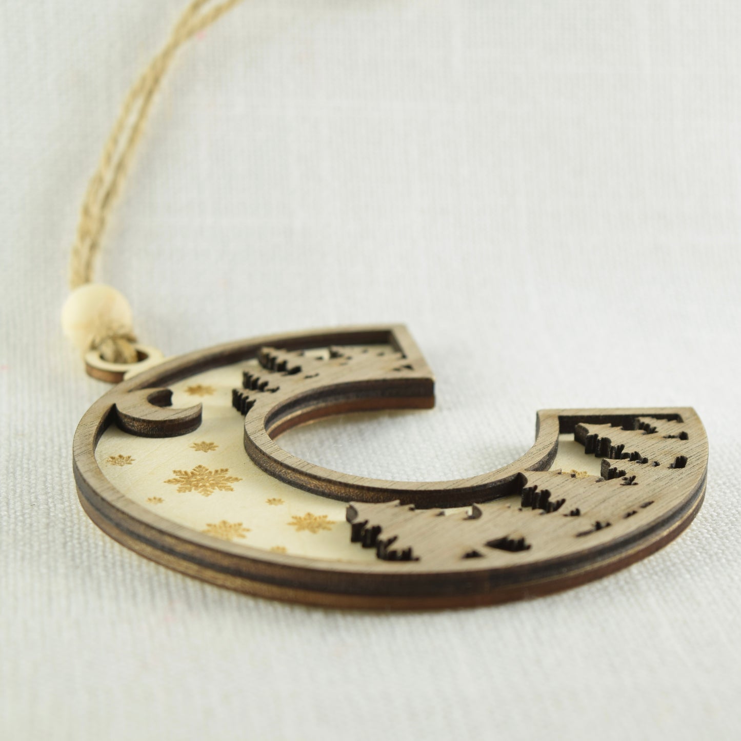 Winter Woodland Letter Ornament