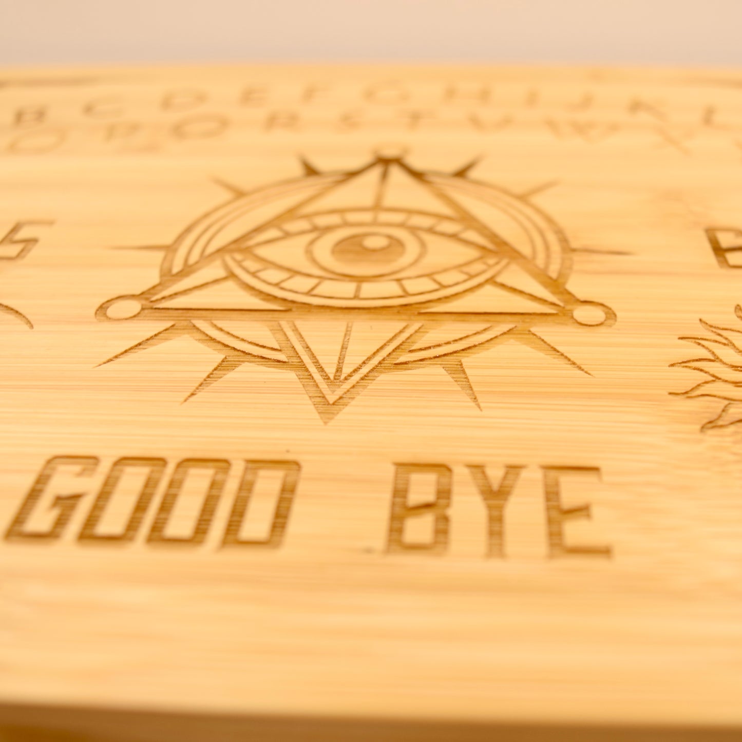 Bamboo Ouija Board Cutting Board with Matching Planchette – 12x9" Engraved Halloween Charcuterie Board