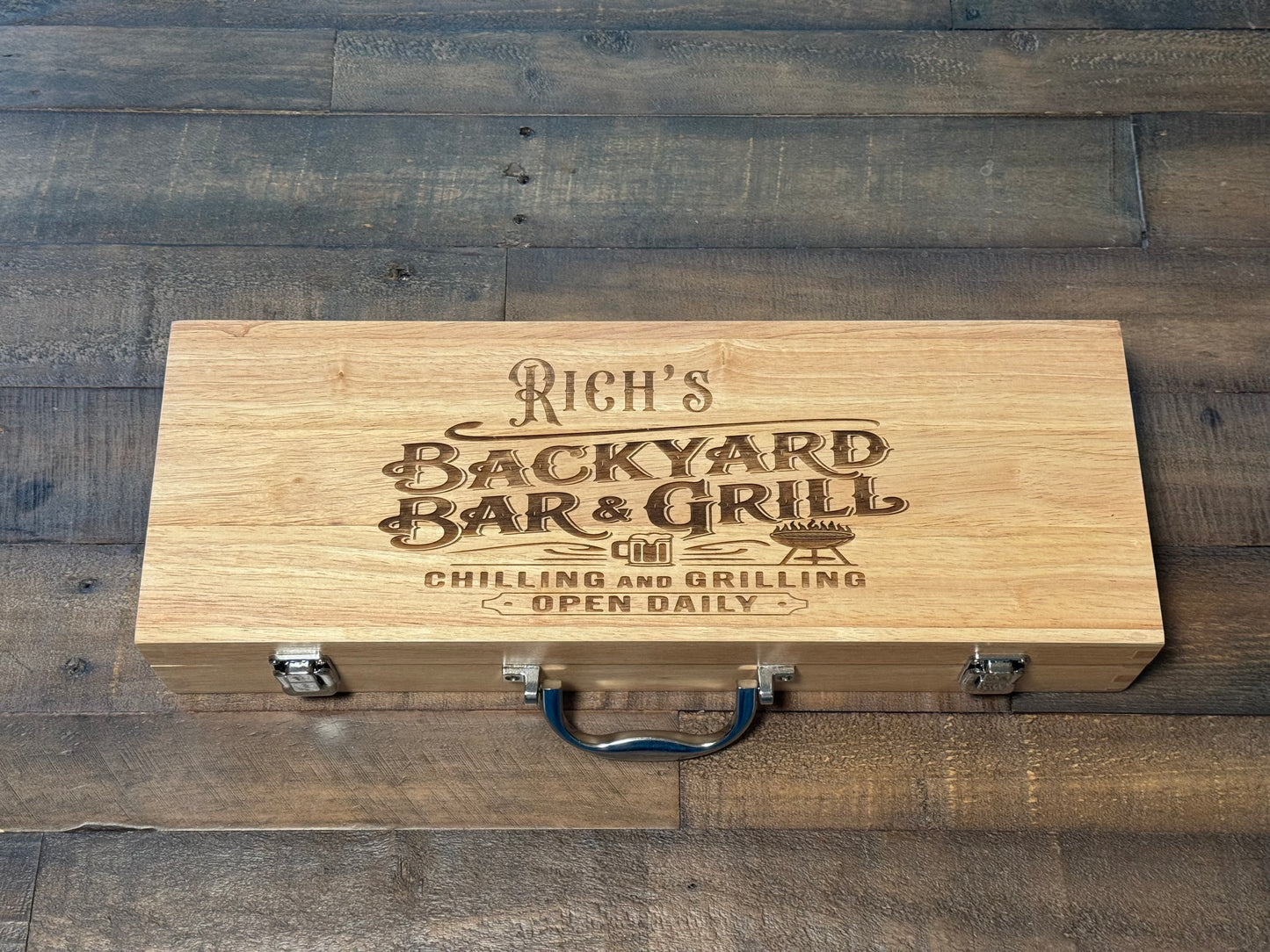 Custom Engraved Grill Set