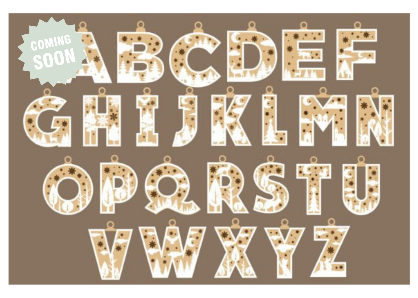 Winter Woodland Letter Ornament