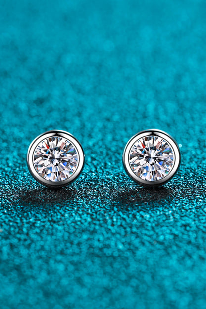 Moissanite Round Stud Earrings