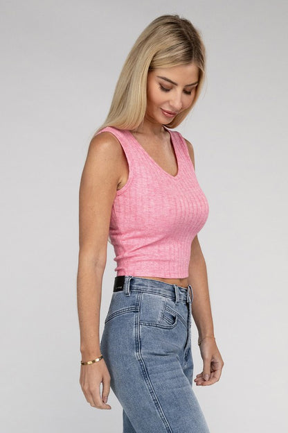 Scoop Neck Ribbed Crop Top