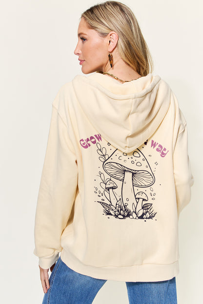 GROW YOUR OWN WAY Graphic Zip-Up Hoodie