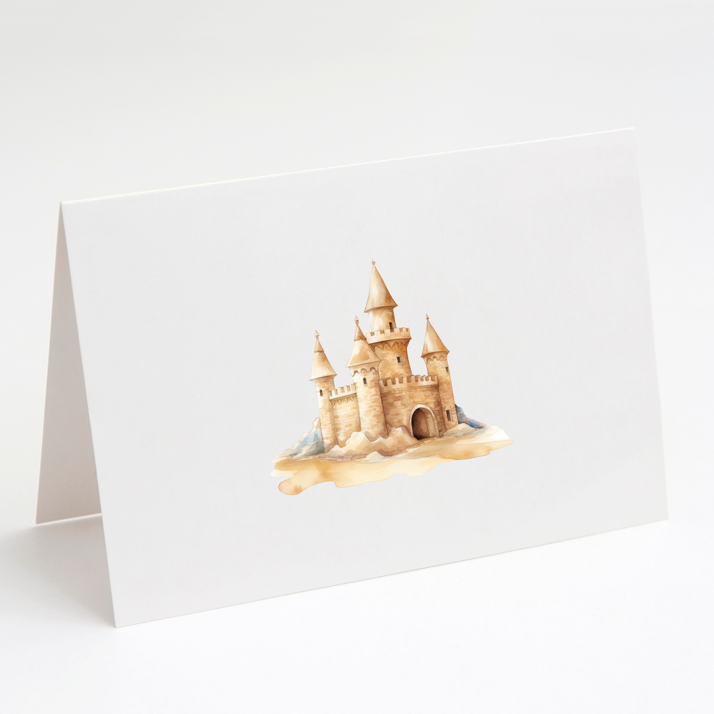Sandcastle Greeting Cards with Envelopes – Set of 10