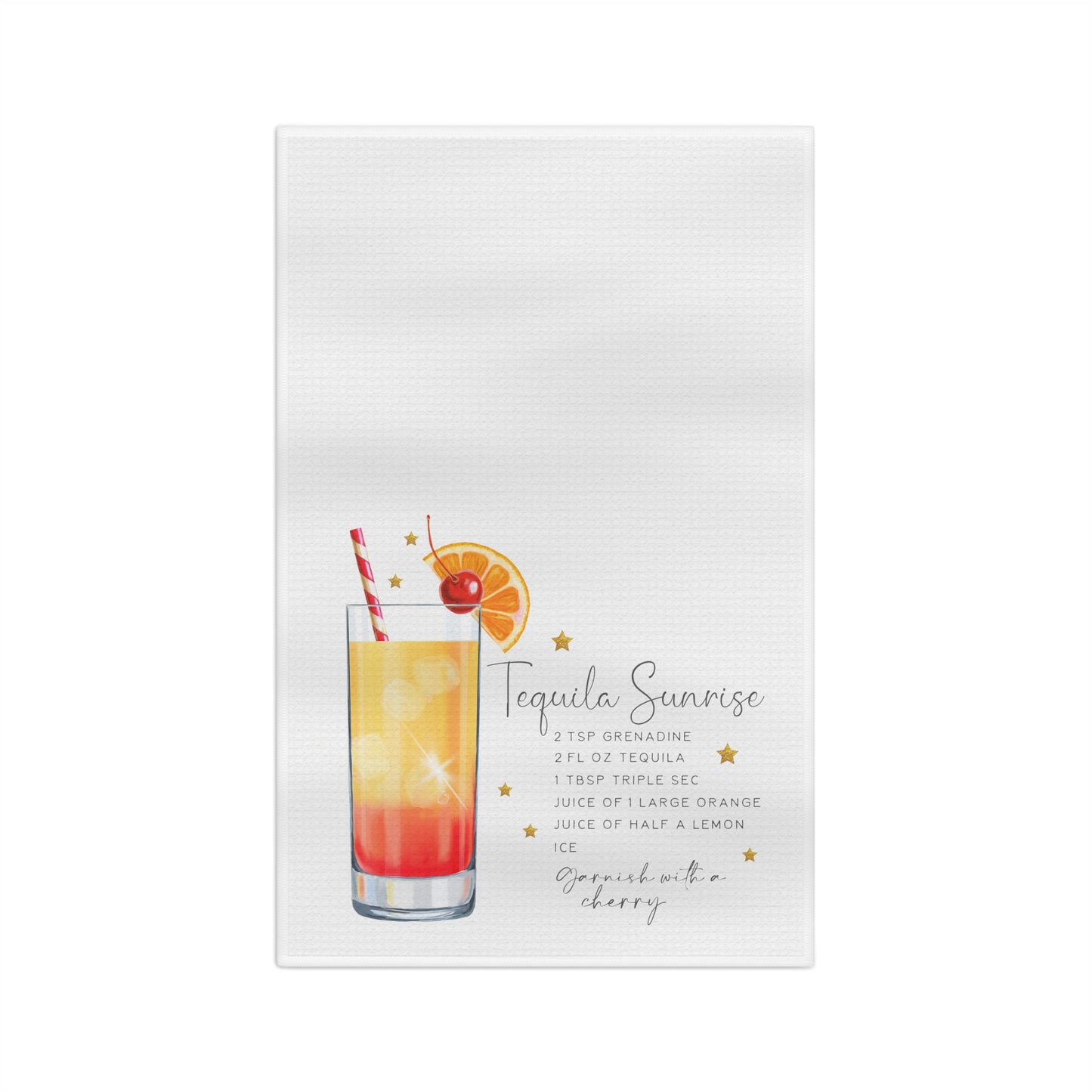 Tequila Sunrise Recipe Soft Tea Towel