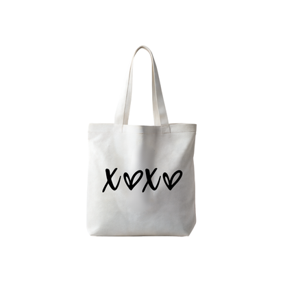 XOXO Canvas Tote Bag – Minimal Black Graphic | Everyday Carryall