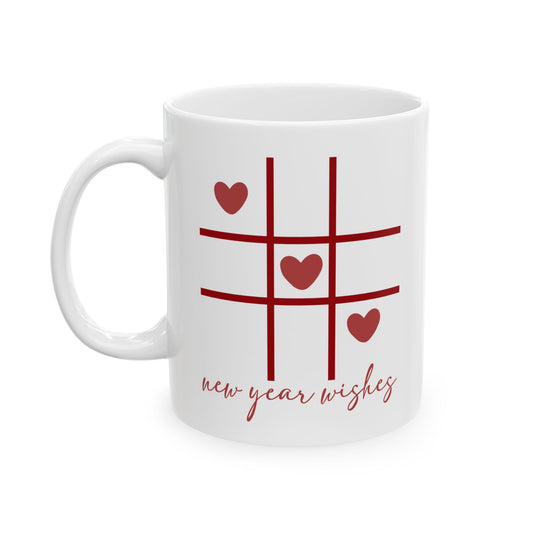 Valentine Tic Tac Toe – XOXO Hugs and Kisses Love Mug, meaningful handmade piece by 606
