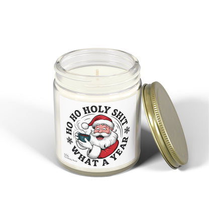 Ho Ho Holy Shit What A Year Scented Candle, Coconut Apricot Wax (4oz, 9oz)