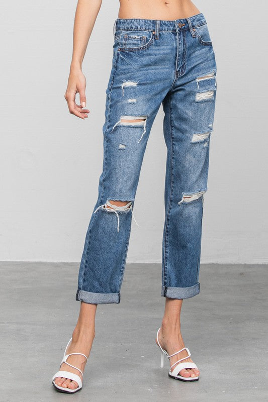 Ripped Boyfriend Jeans