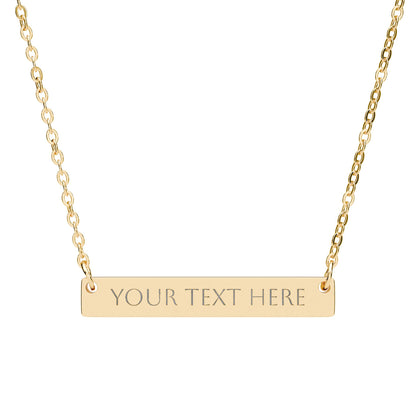 Personalized Engraved Horizontal Bar Necklace