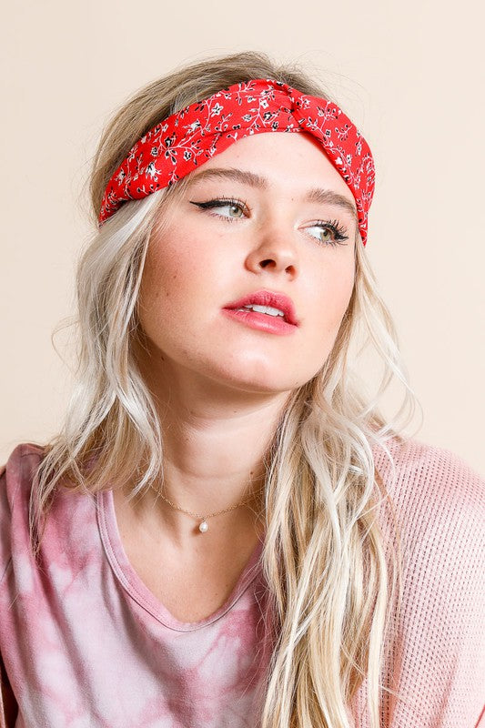 Floral Trailing Vine Twist Headwrap