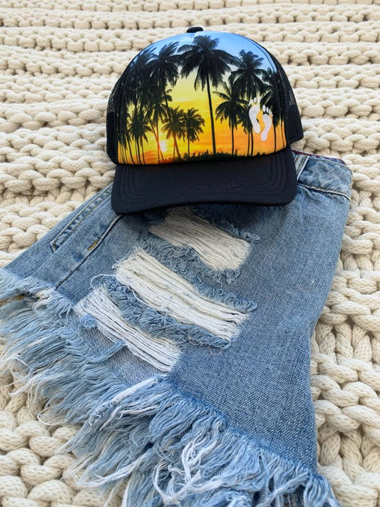 Palm Trees Snapback Trucker Hat