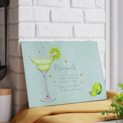 Margarita Recipe Glass Cutting Board