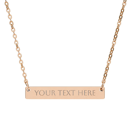 Personalized Engraved Horizontal Bar Necklace