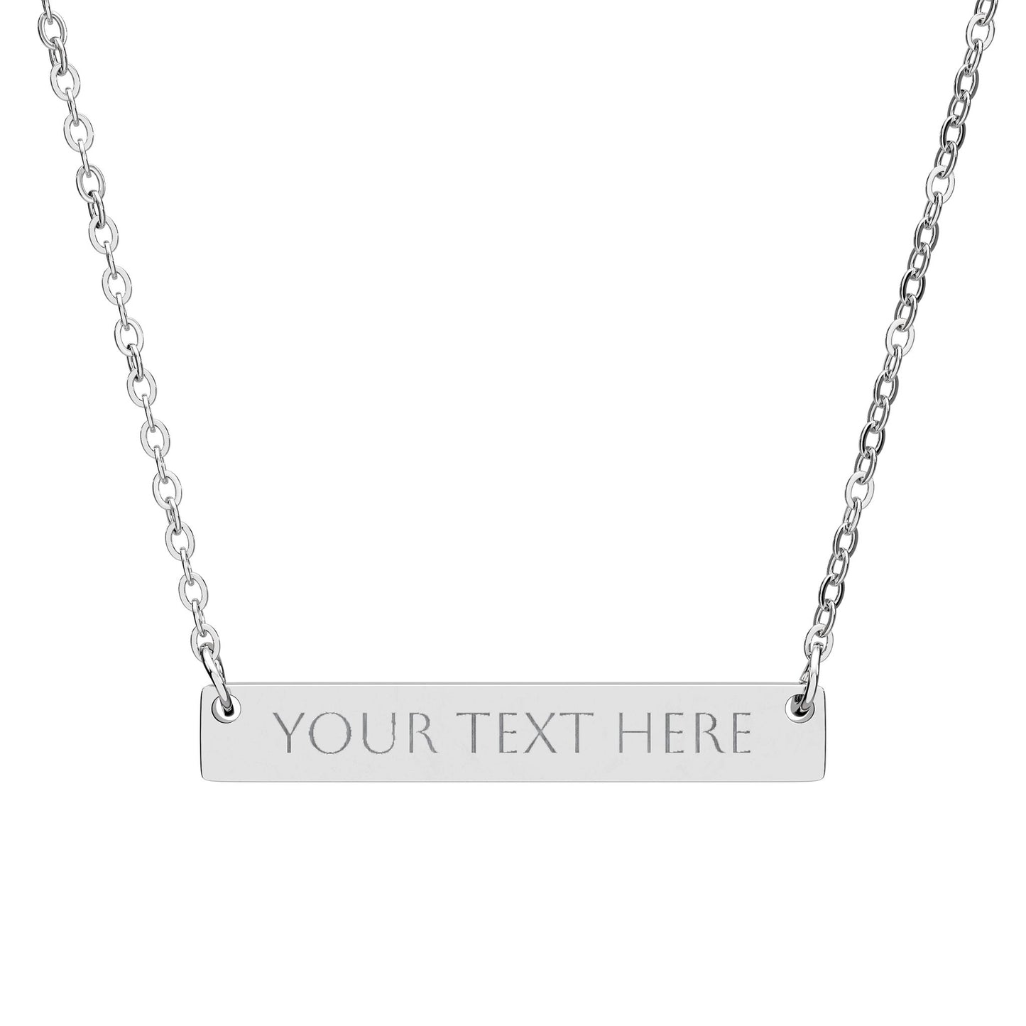 Personalized Engraved Horizontal Bar Necklace