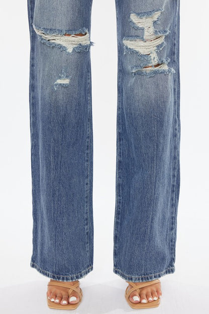 Ultra High-Rise Distressed 90s Flare