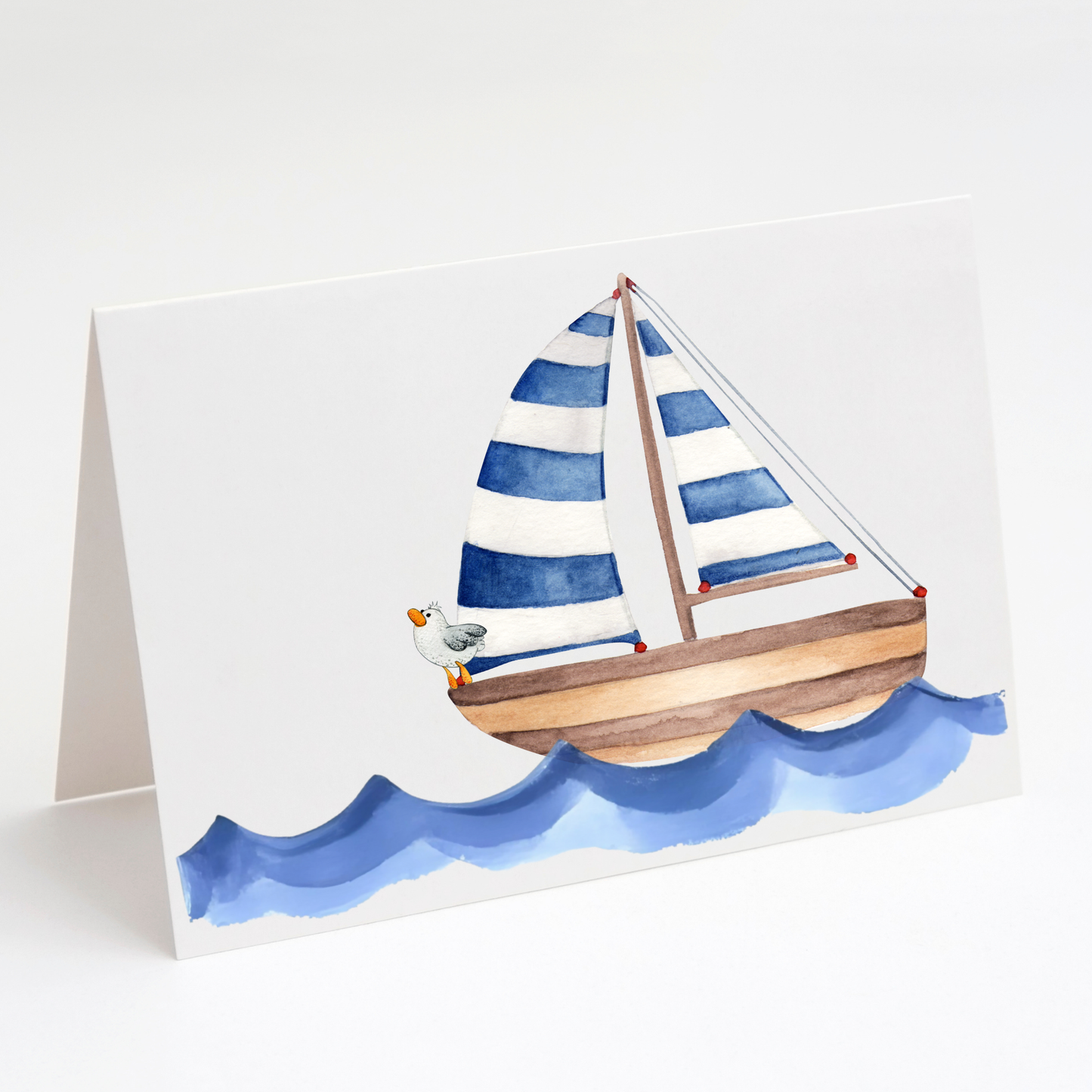 Summer Seagull Greeting Cards – Beach Card Set of 10