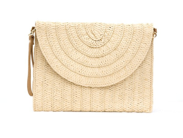 Foldover Straw Clutch