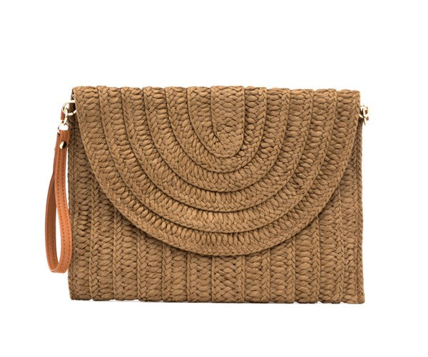 Foldover Straw Clutch