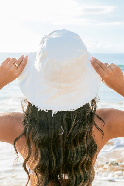 Frayed Edge Canvas Bucket Hat