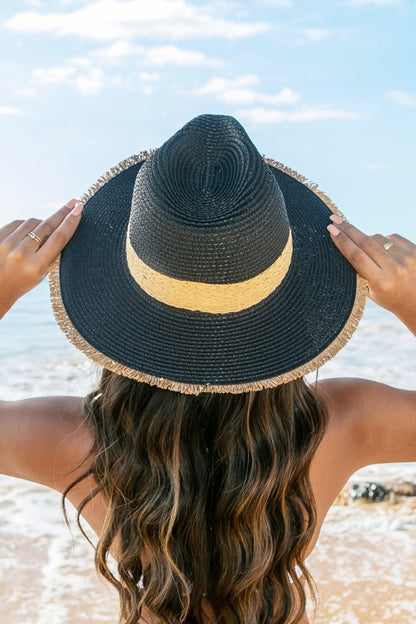 Fray-Edge Straw Panama Hat