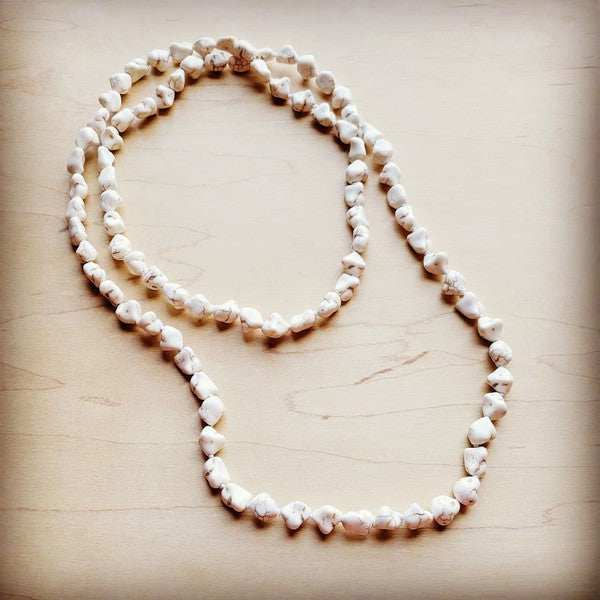 Boho White Turquoise Beaded Necklace