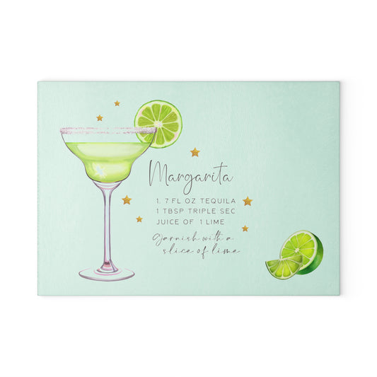 Margarita Recipe Glass Cutting Board