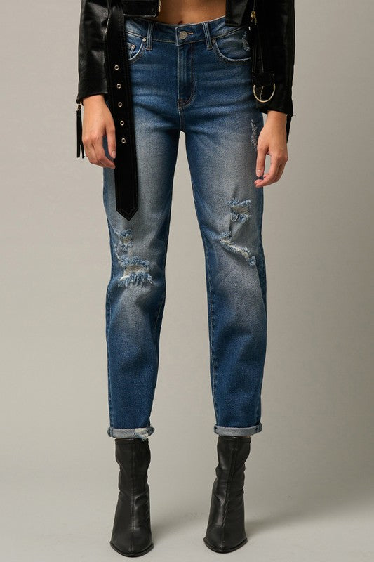 Distressed Girlfriend Jeans