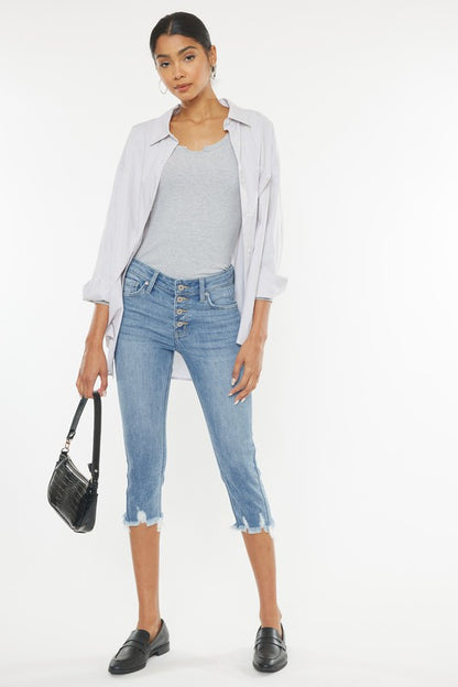 Mid Rise Capri Jeans