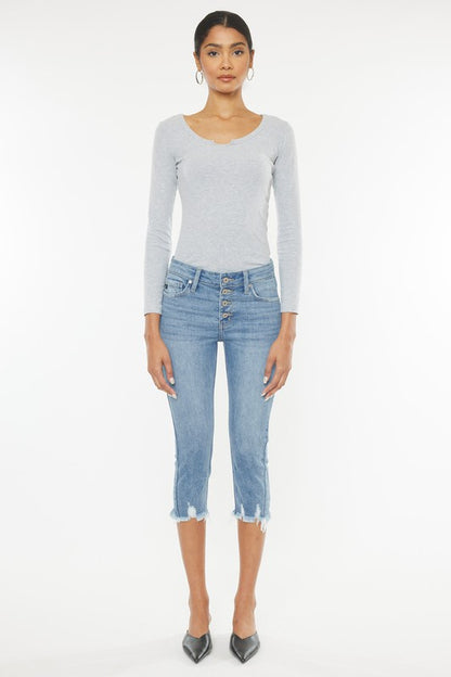 Mid Rise Capri Jeans