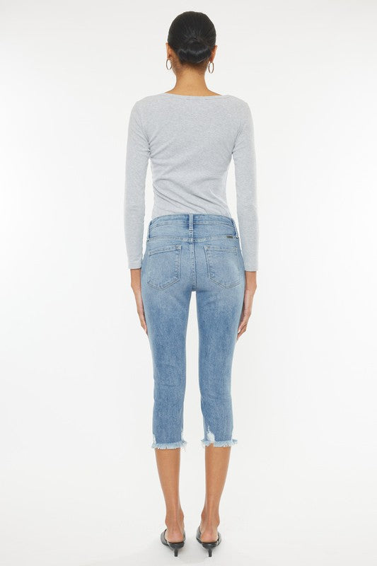 Mid Rise Capri Jeans