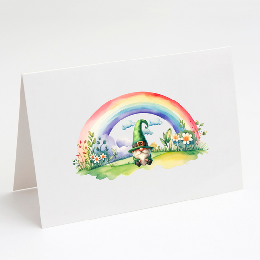 Rainbow & Leprechaun St. Patrick’s Day Greeting Cards – Card & Envelope Set of 10, meaningful handmade piece by 606