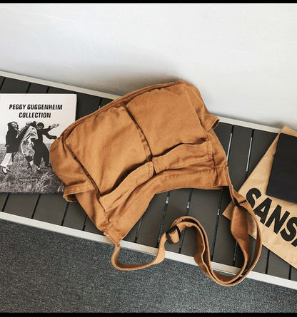 Nova Oversized Canvas Messenger Bag