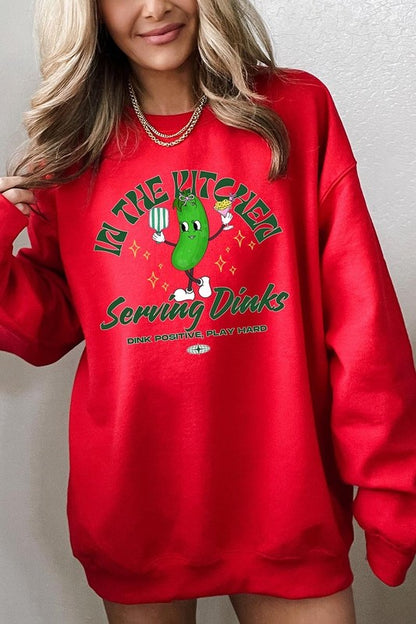 In the Kitchen Serving Dinks Crewneck Sweatshirt