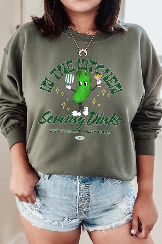 In the Kitchen Serving Dinks Graphic Sweatshirt