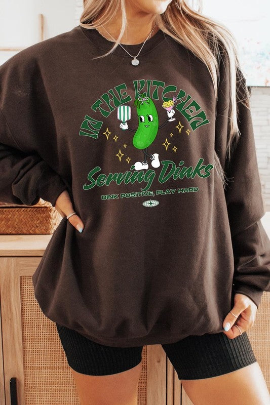 In the Kitchen Serving Dinks Graphic Sweatshirt