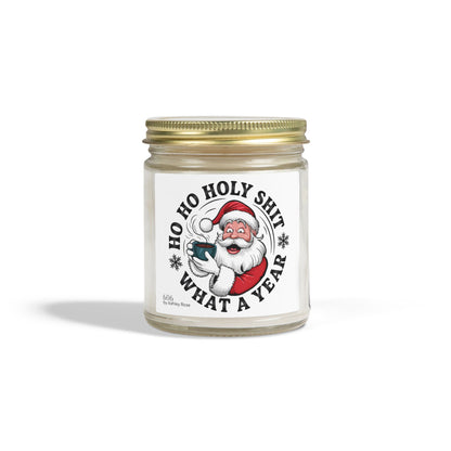 Ho Ho Holy Shit What A Year Scented Candle, Coconut Apricot Wax (4oz, 9oz)