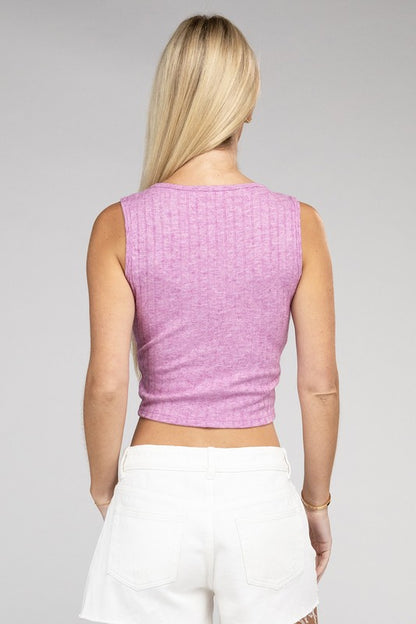 Scoop Neck Ribbed Crop Top