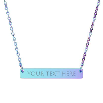 Personalized Engraved Horizontal Bar Necklace
