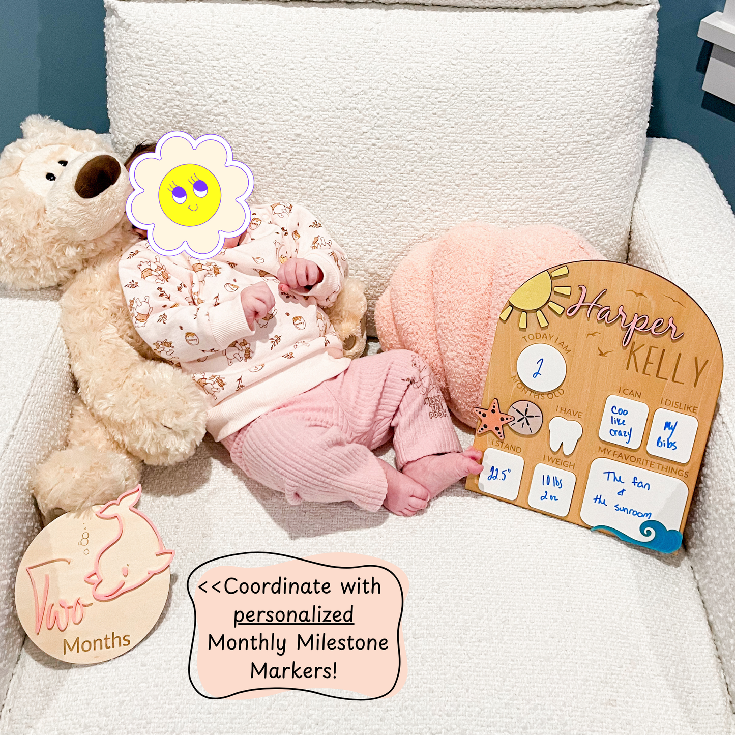 Personalized Beach Baby Milestone Board