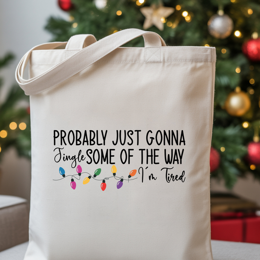 Jingle Some of the Way Cotton Canvas Tote Bag