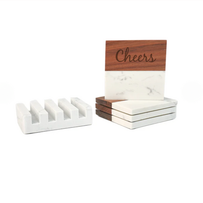 Multilingual Toast Coaster Set, meaningful handmade piece by 606