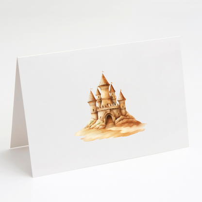 Sandcastle Greeting Cards with Envelopes – Set of 10