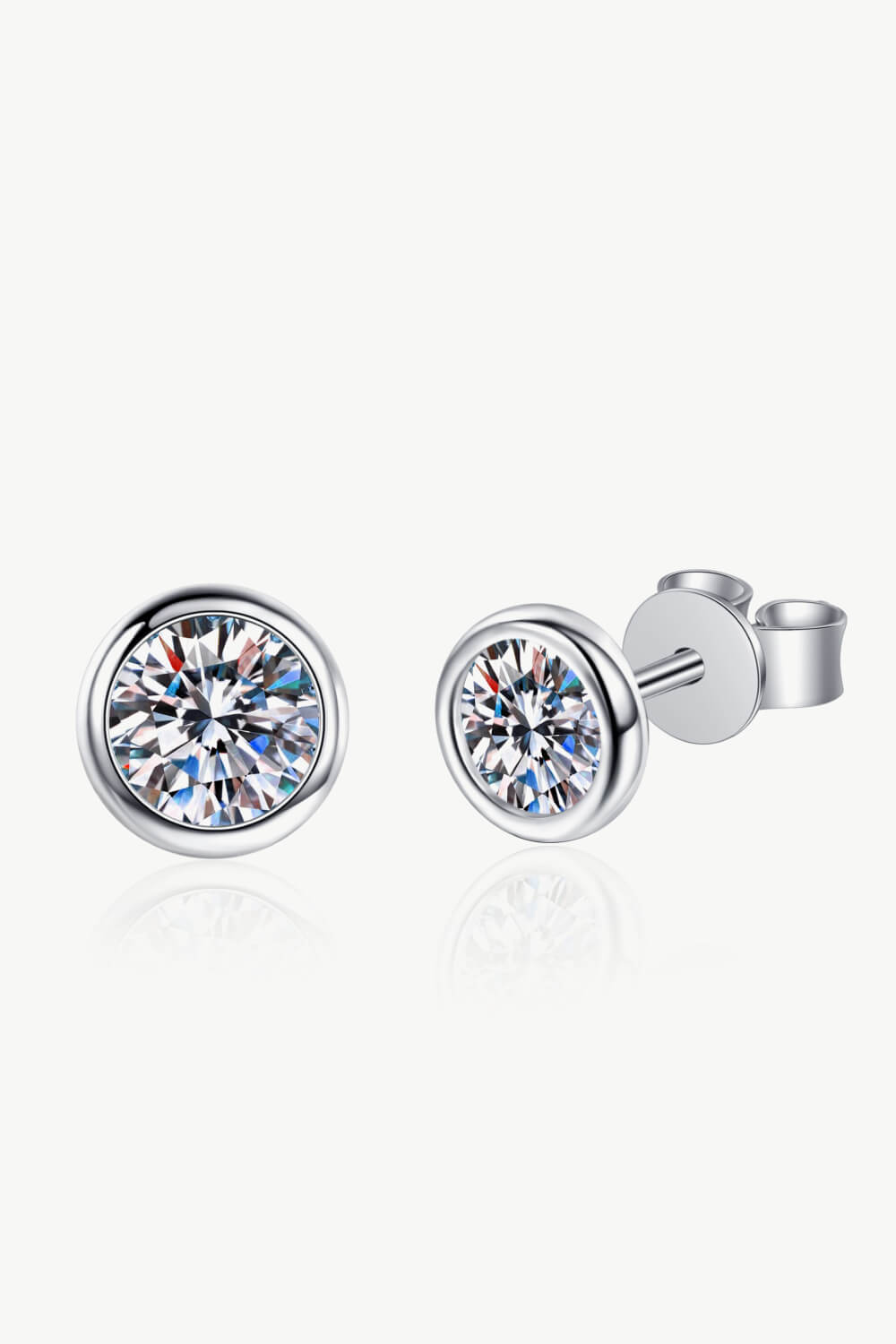 Moissanite Round Stud Earrings