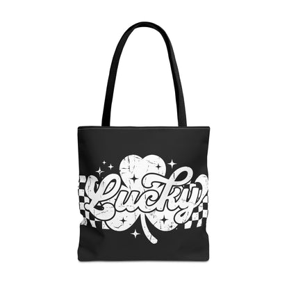 Lucky Distressed Check Tote Bag