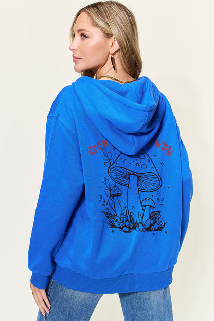 GROW YOUR OWN WAY Graphic Zip-Up Hoodie