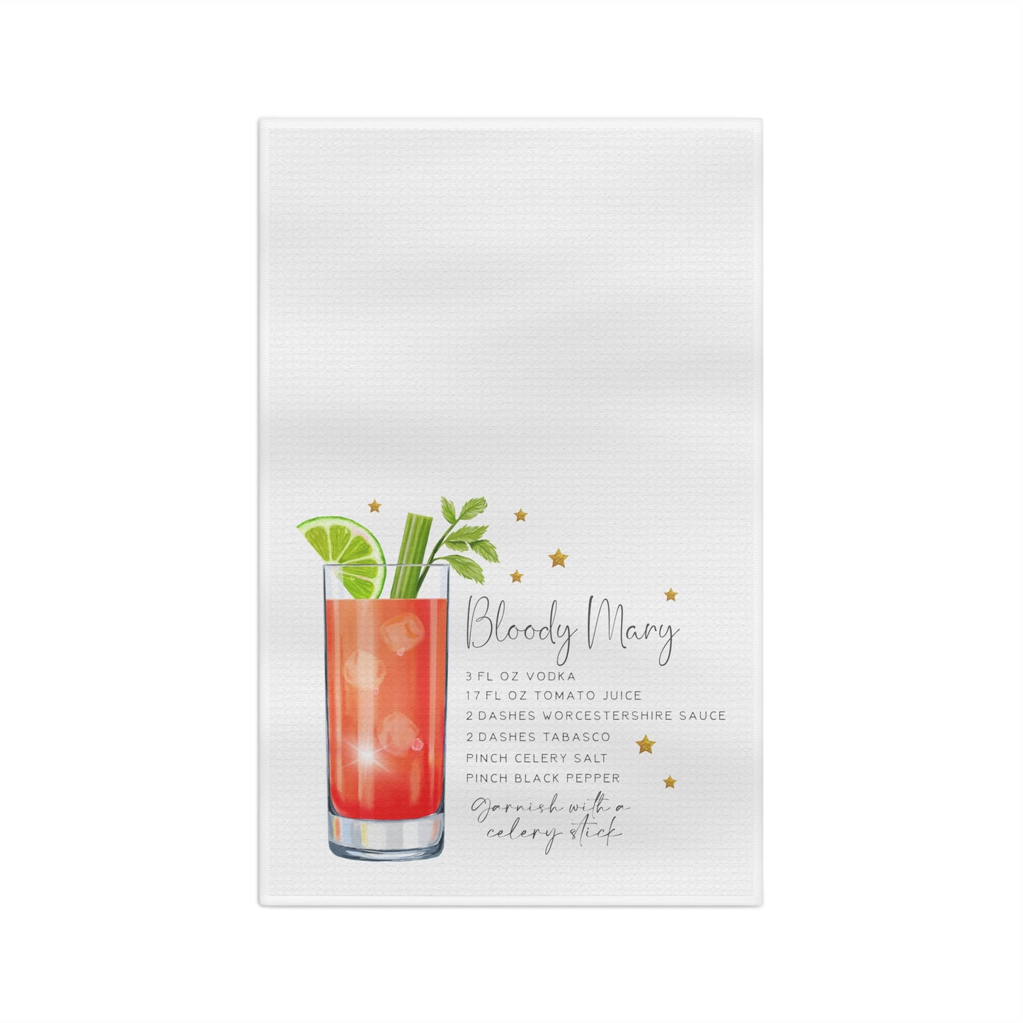 Bloody Mary Recipe Soft Tea Towel